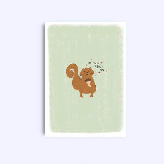 I’m nuts about you | A6 Greeting Card With Envelope | For him, her | Boyfriend, girlfriend, wife, husband