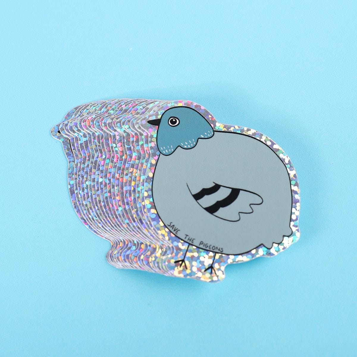 Save the Pigeons | Glitter Sticker