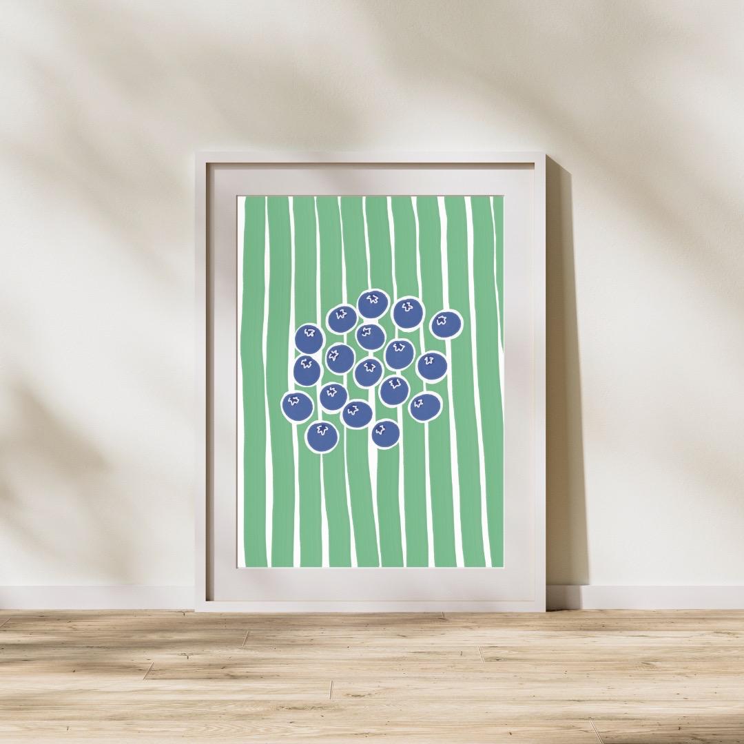 Blueberries | A4 Art Print | Colourful Fruit