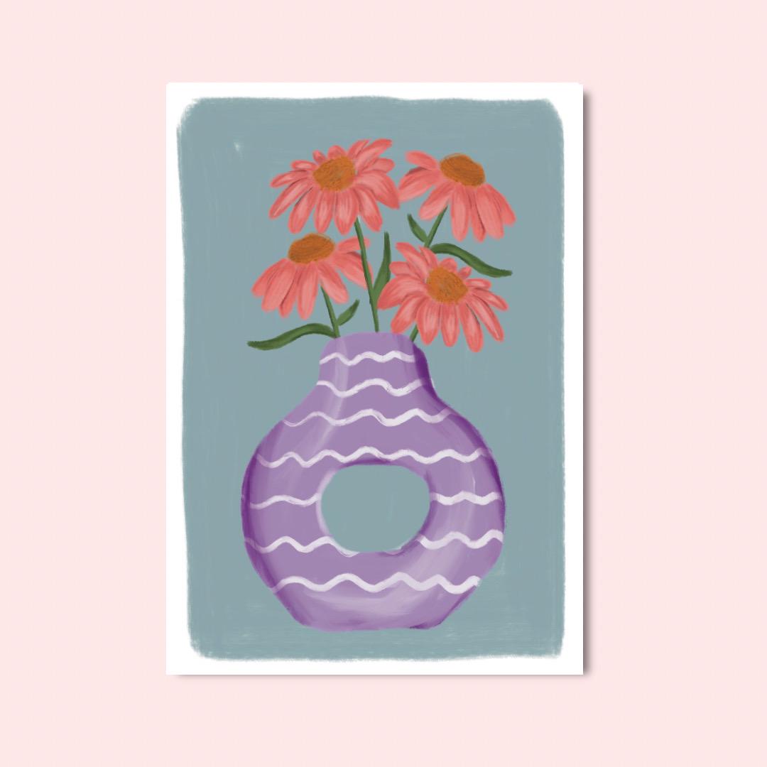 Flowers In A Vase A4 Art Print