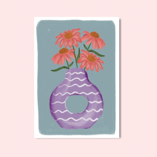 Flowers In A Vase A4 Art Print