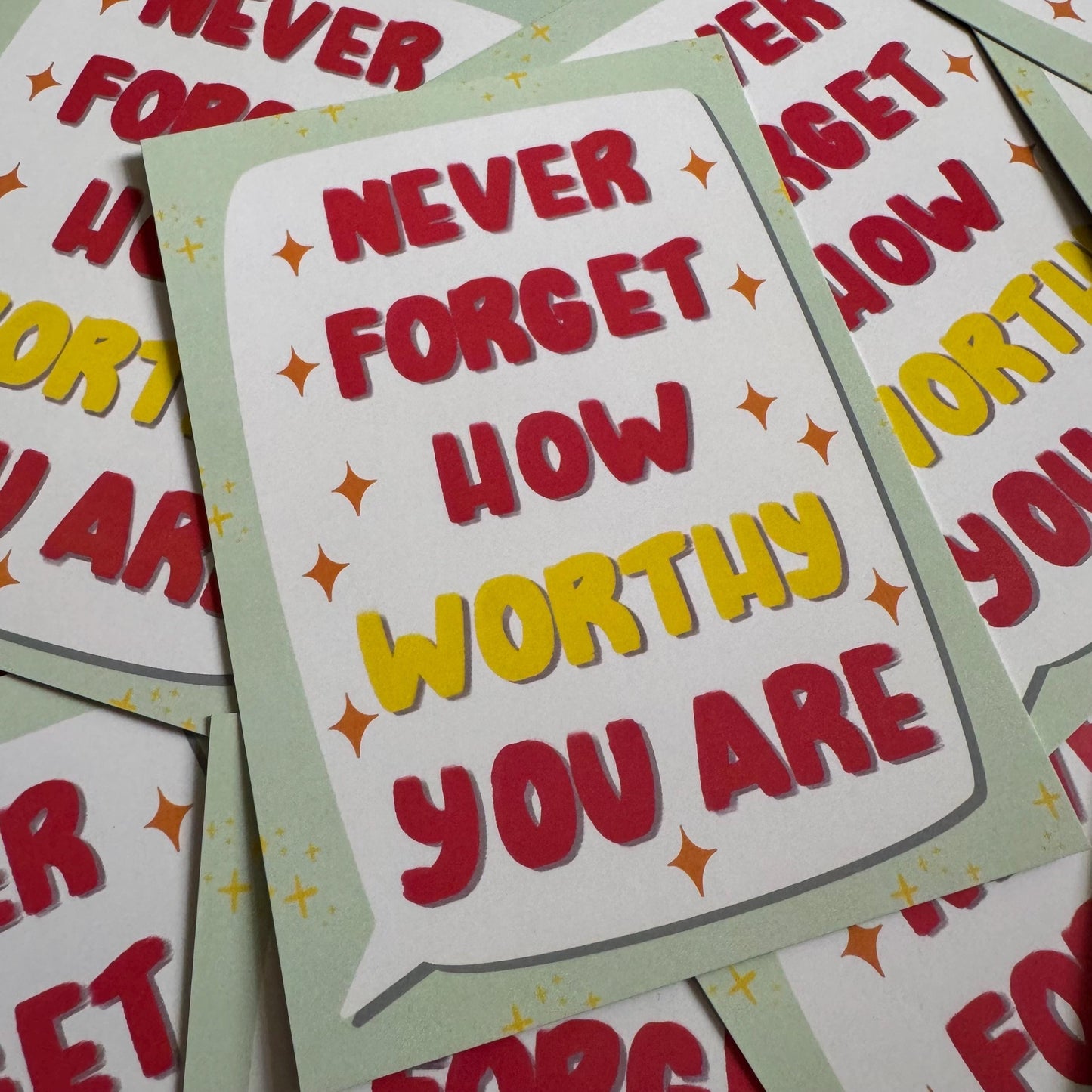 Never Forget How Worthy You Are | A6 Postcard