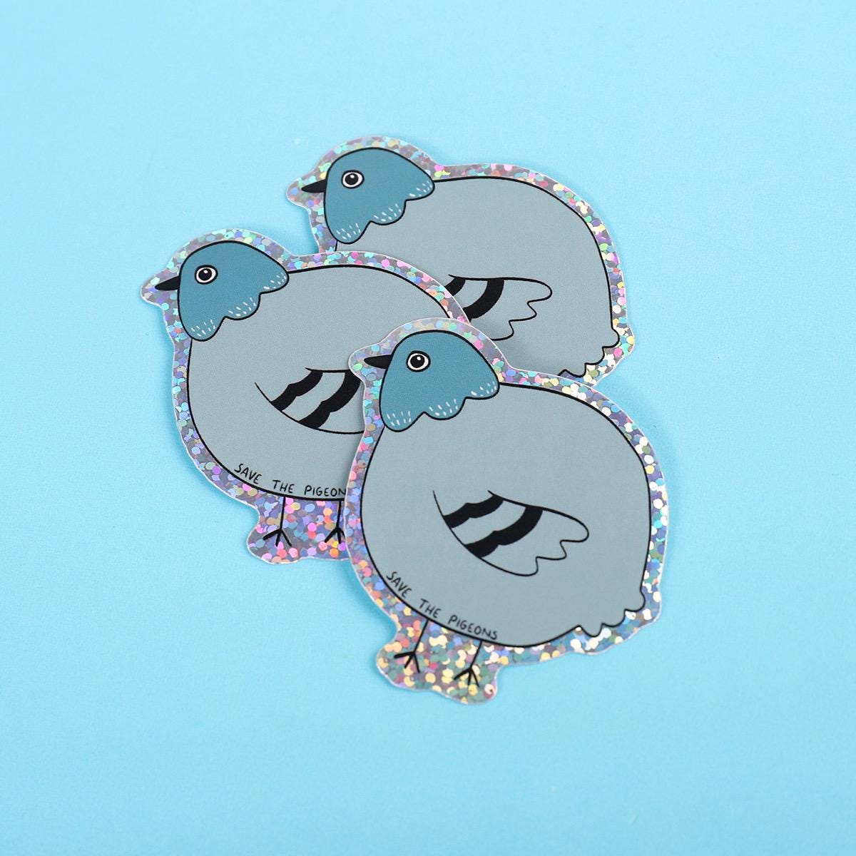 Save the Pigeons | Glitter Sticker