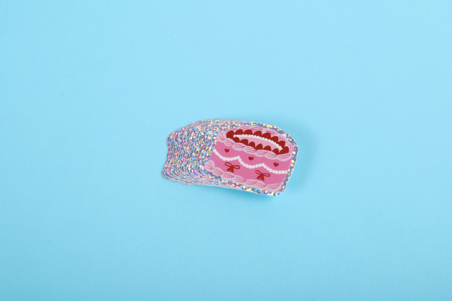 Vintage cake | Small Glitter Sticker