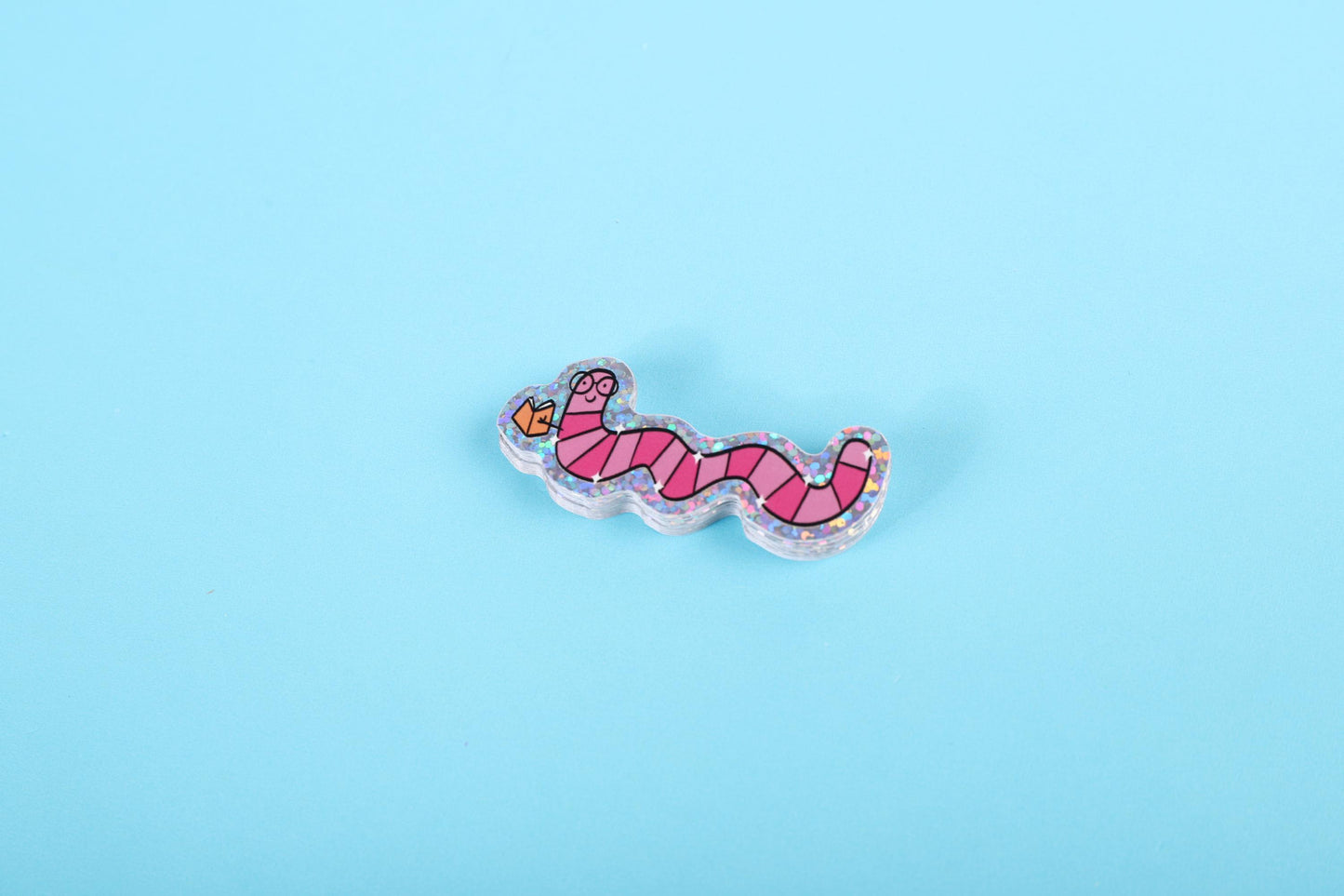 Bookworm | Glitter Sticker