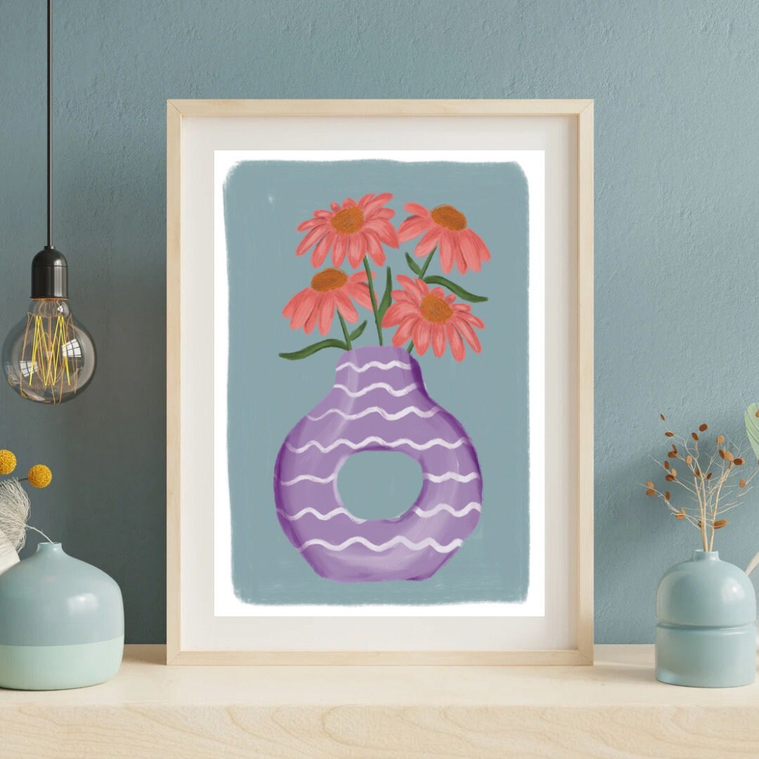 Flowers In A Vase A4 Art Print