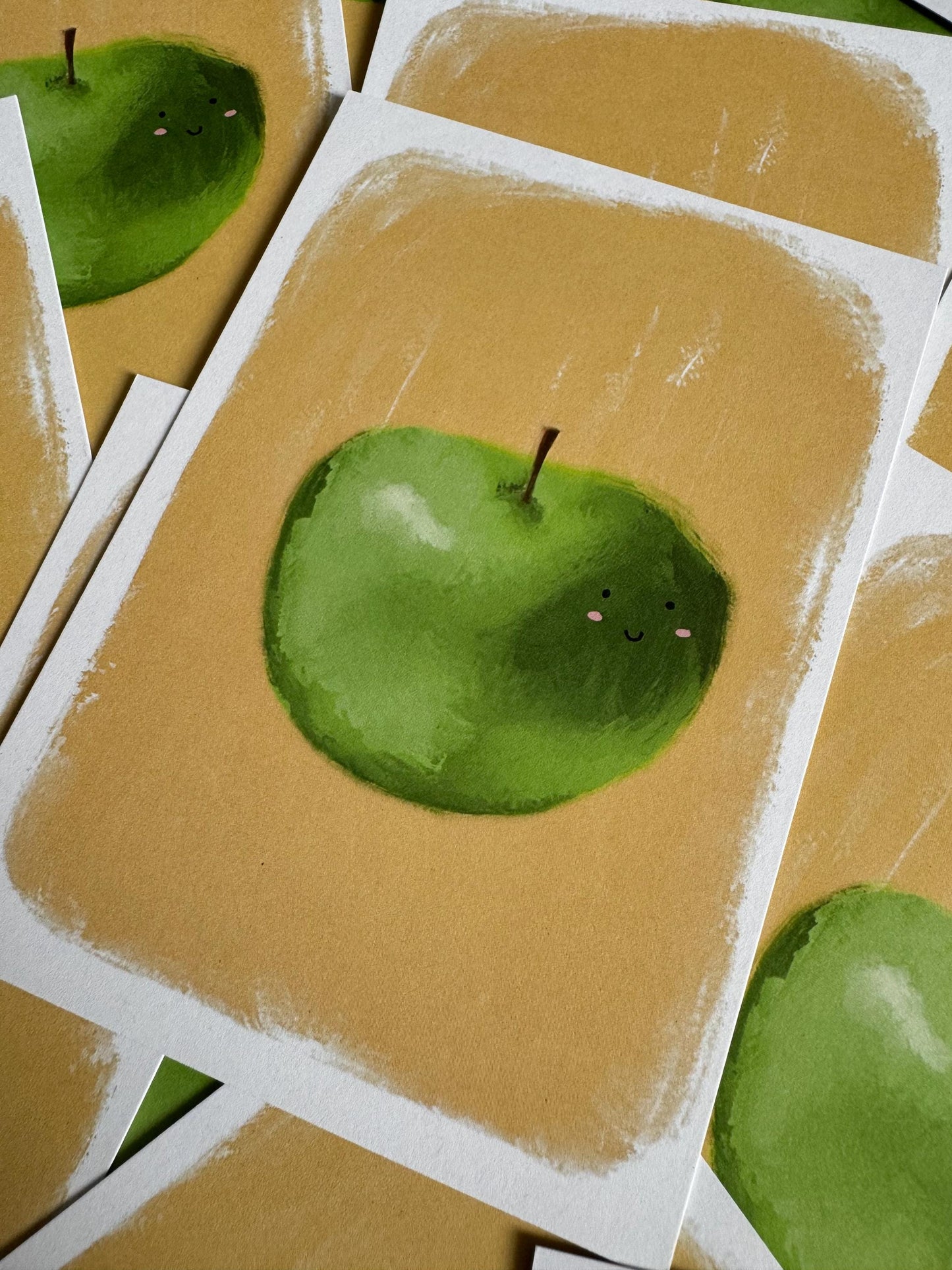 Happy apple  | A6 Blank Back Postcard