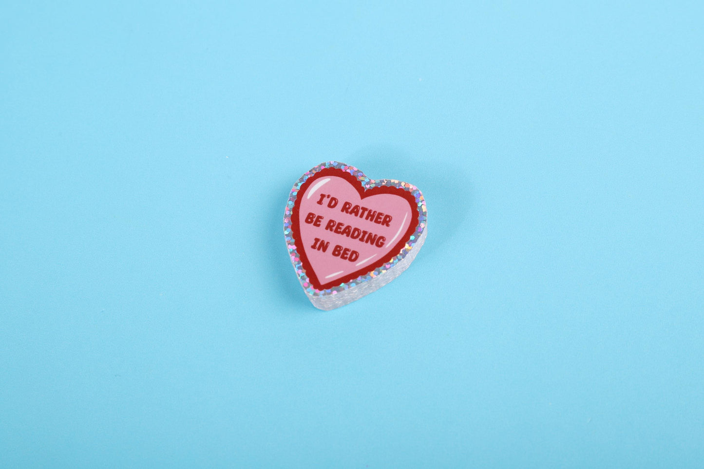 I'd rather be reading in bed | Small Glitter Sticker