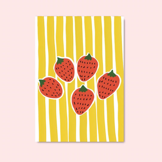 Strawberries | A4 Art Print | Colourful Fruit