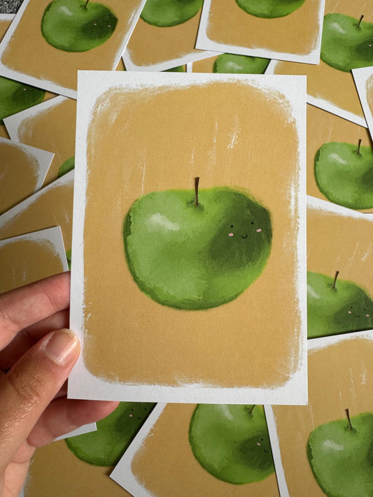 Happy apple  | A6 Blank Back Postcard