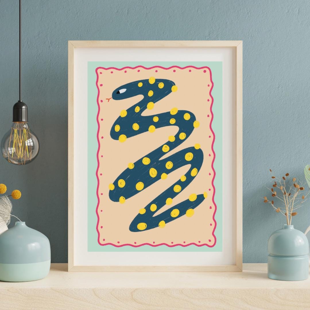Wiggly Snake | A4 Art Print