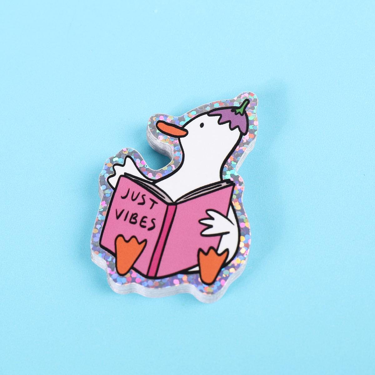 Just Vibes Silly Goose | Glitter Sticker
