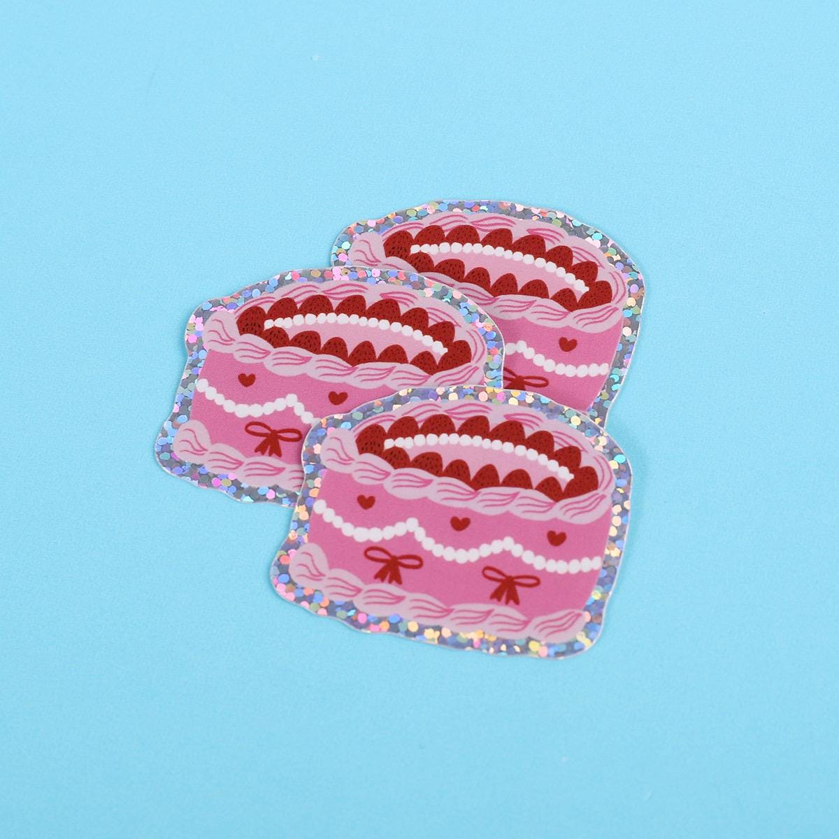 Vintage cake | Small Glitter Sticker
