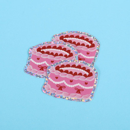 Vintage cake | Small Glitter Sticker