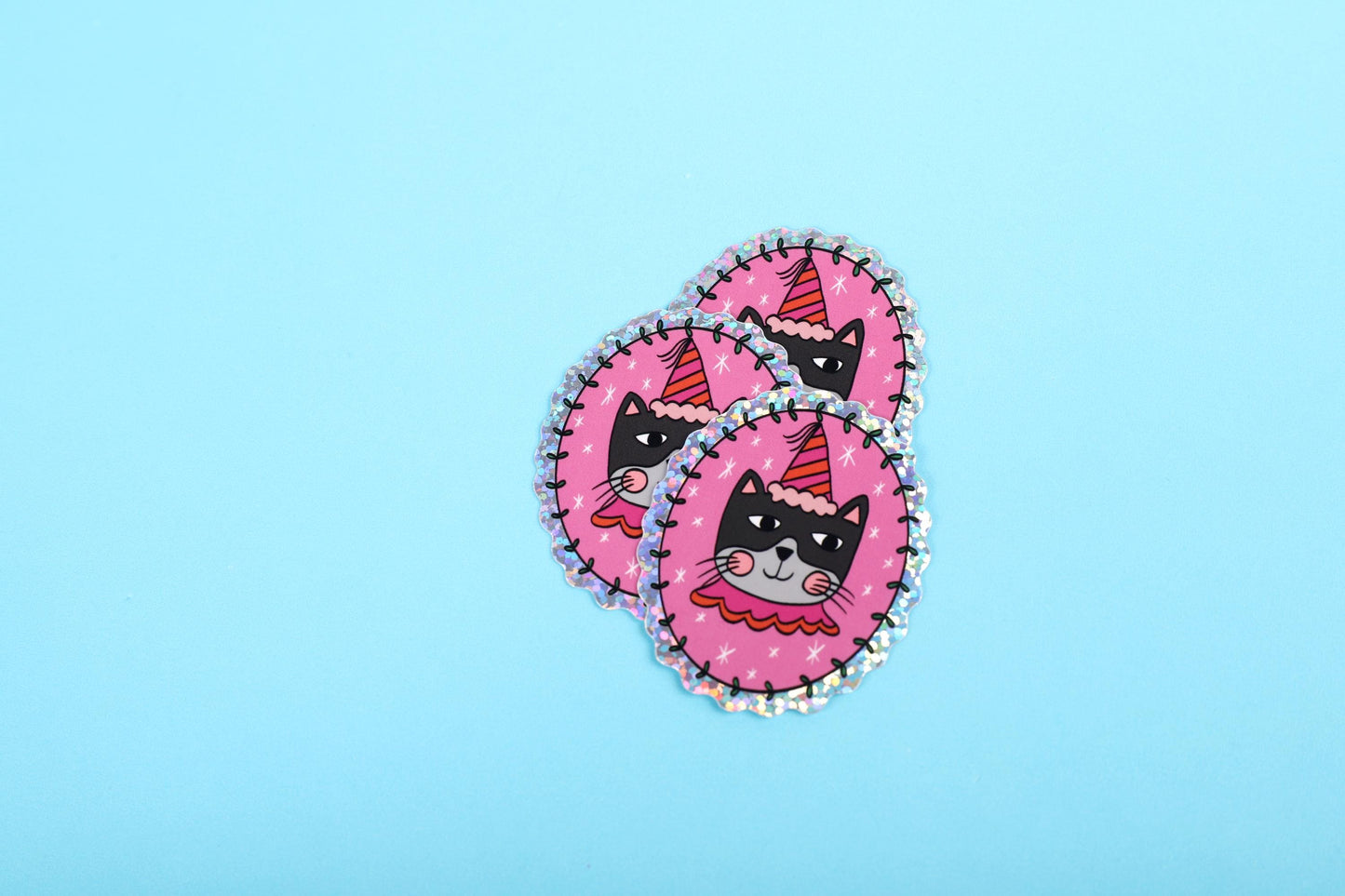 Birthday Cat | Glitter Sticker