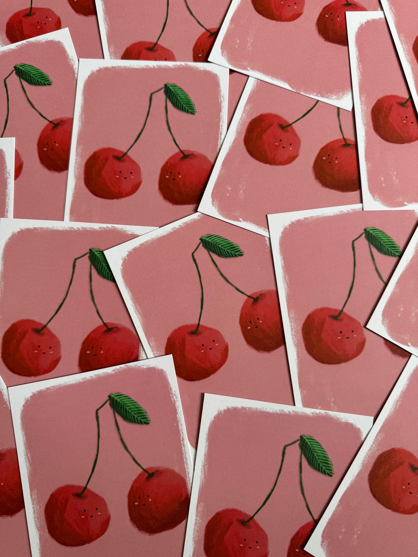 Happy cherries | A6 Blank Back Postcard
