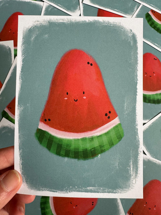 Happy watermelon  | A6 Blank Back Postcard