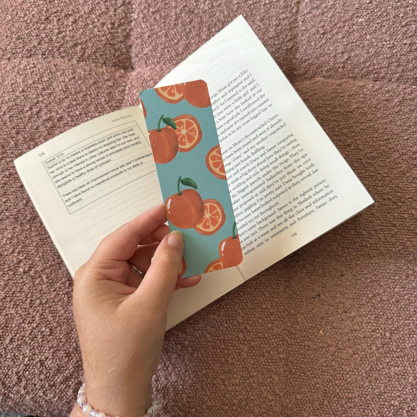 Oranges Pattern Bookmark: 300gsm Card Stock