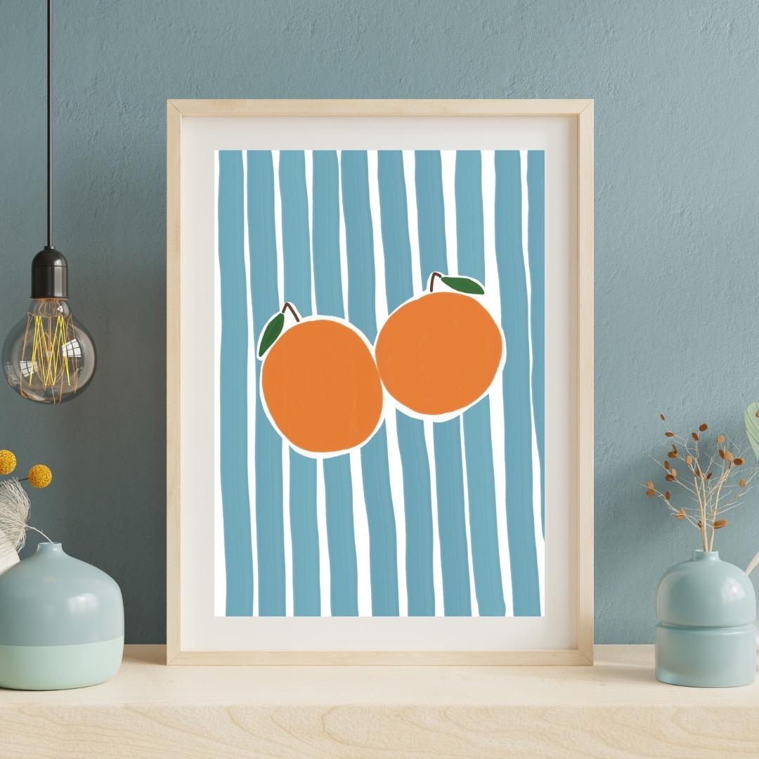 Oranges | A4 Art Print | Colourful Fruit