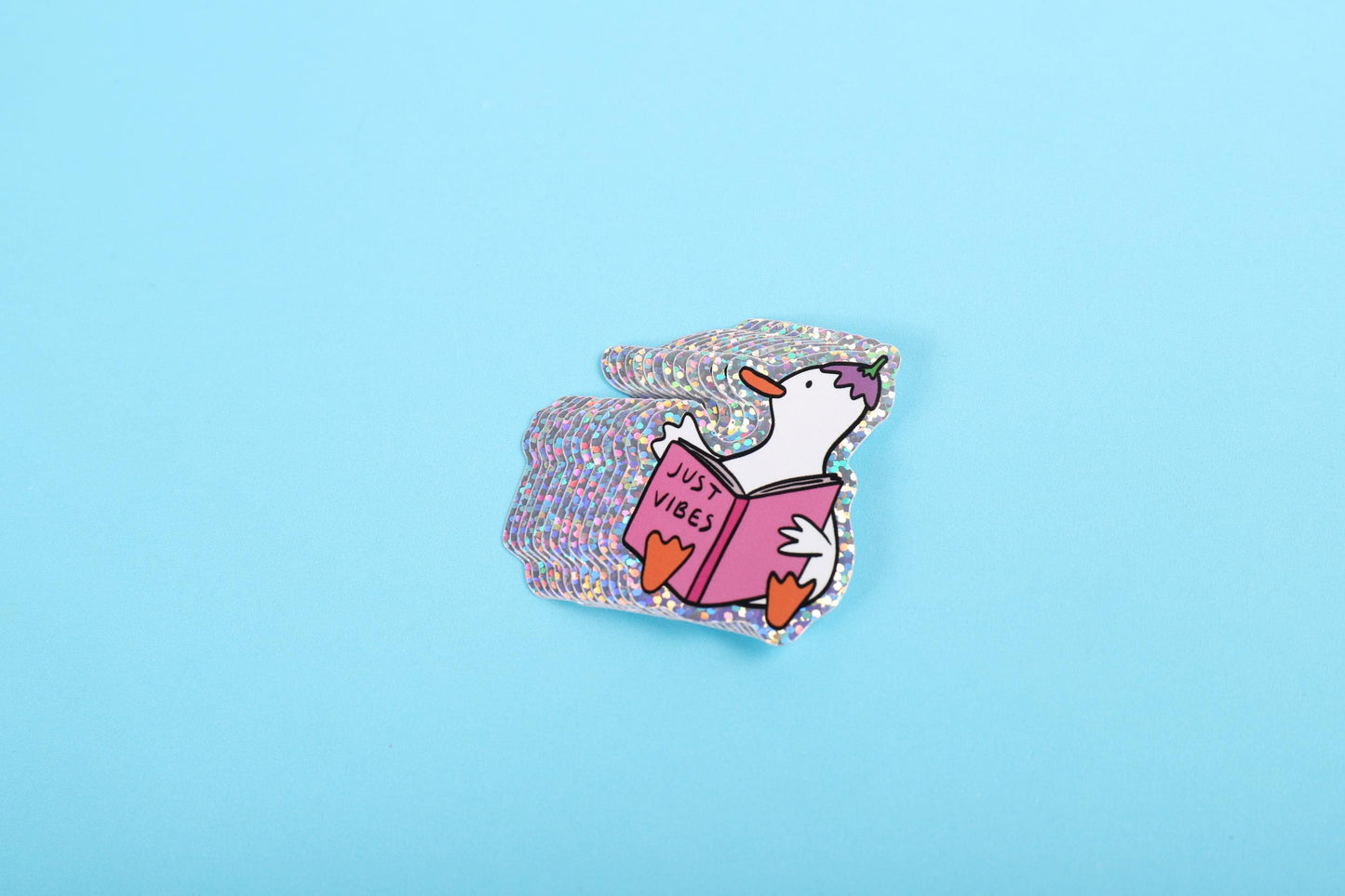 Just Vibes Silly Goose | Glitter Sticker