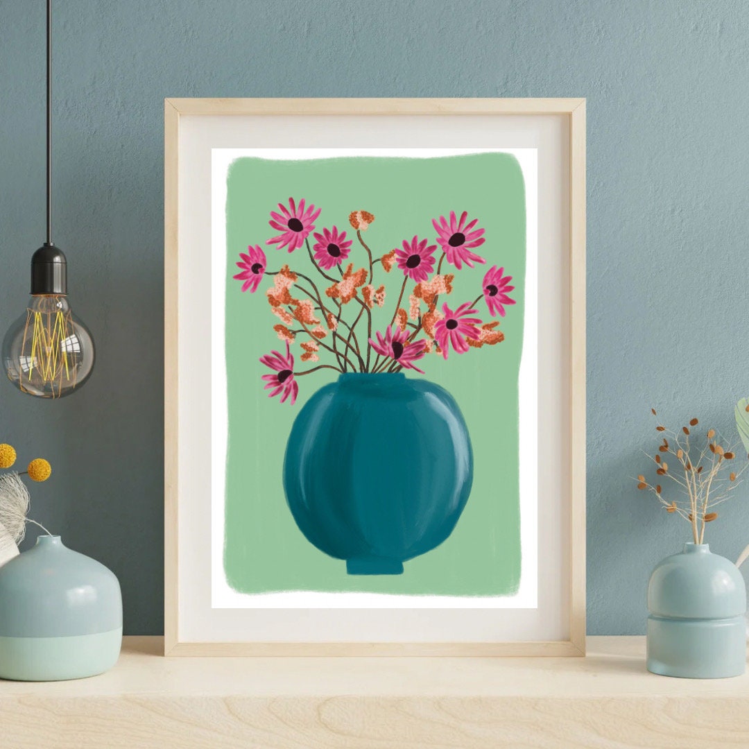 Flowers In A Vase A4 Art Print