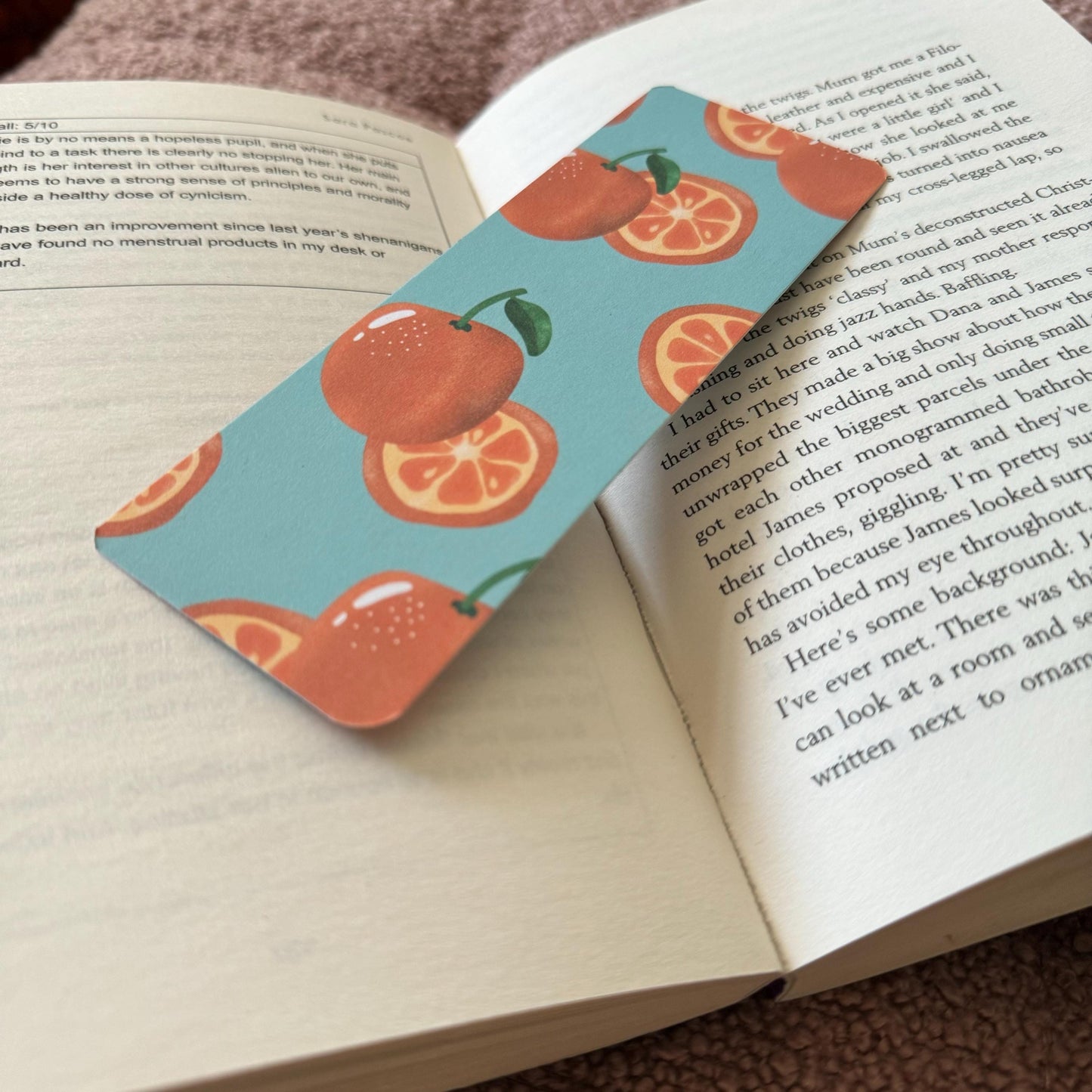 Oranges Pattern Bookmark: 300gsm Card Stock