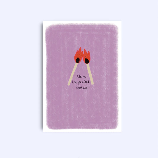 Were the perfect match | A6 Greeting Card With Envelope | For him, her | Boyfriend, girlfriend, friend, wife, husband