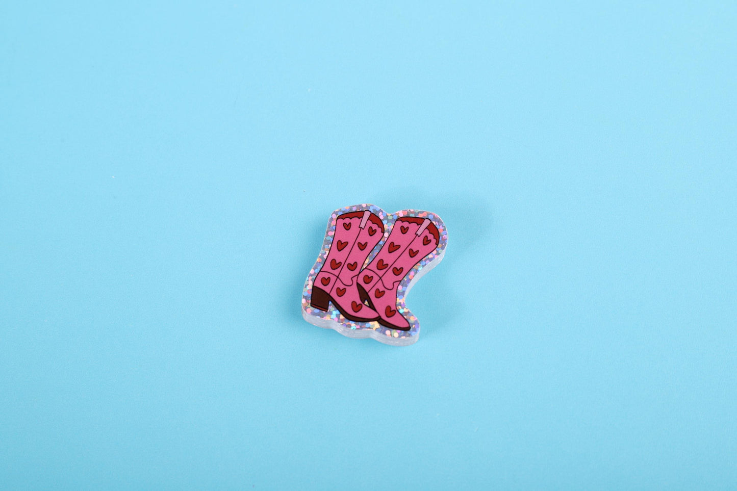 Heart cowboy boots | Small Glitter Sticker