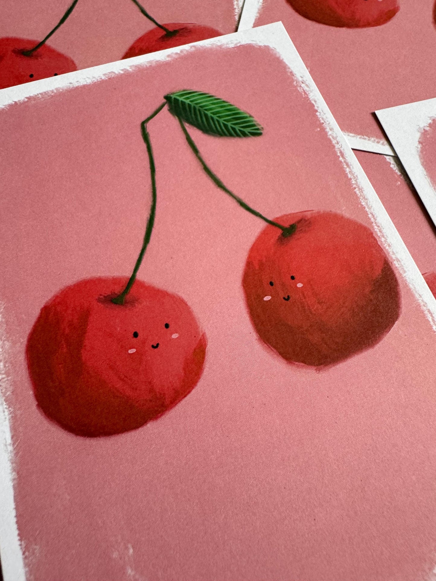 Happy cherries | A6 Blank Back Postcard