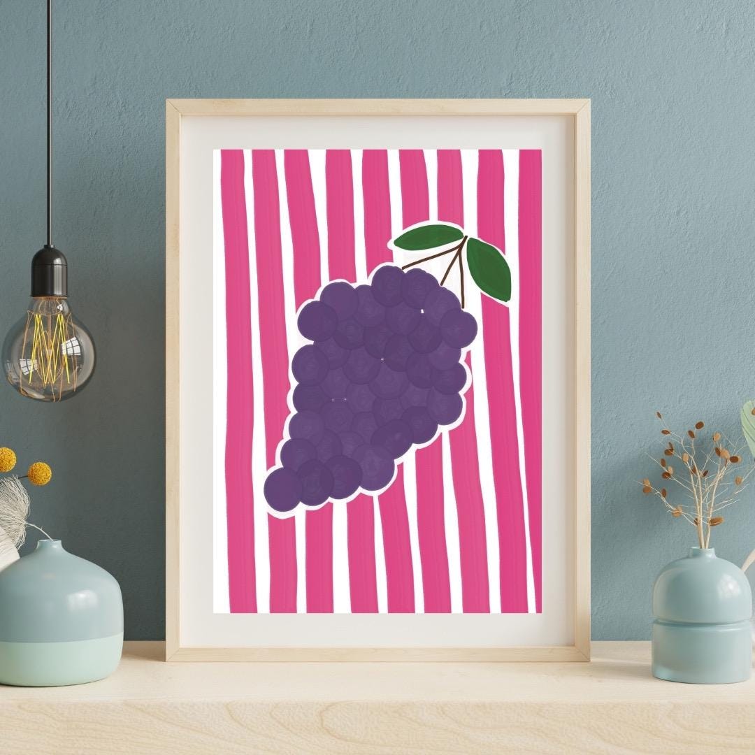 Grapes | A4 Art Print | Colourful Fruit