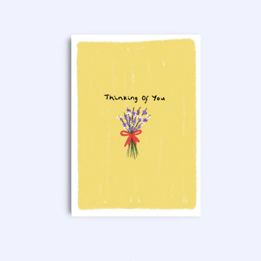 Thinking of You Card: Floral A6 Greeting Card with Envelope