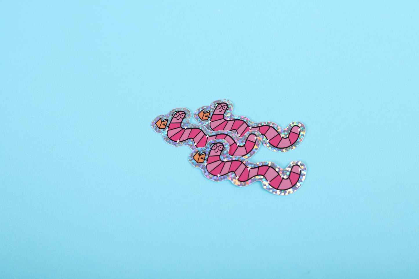 Bookworm | Glitter Sticker