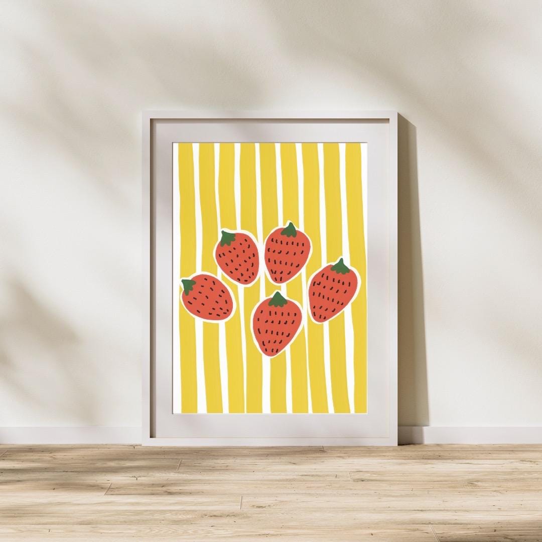 Strawberries | A4 Art Print | Colourful Fruit